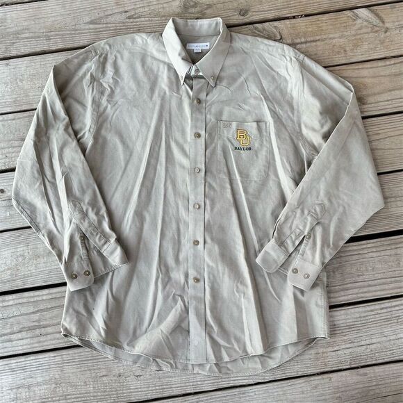 Cutter & Buck Men's XL Tan Long Sleeve Baylor University Shirt - Picture 1 of 5
